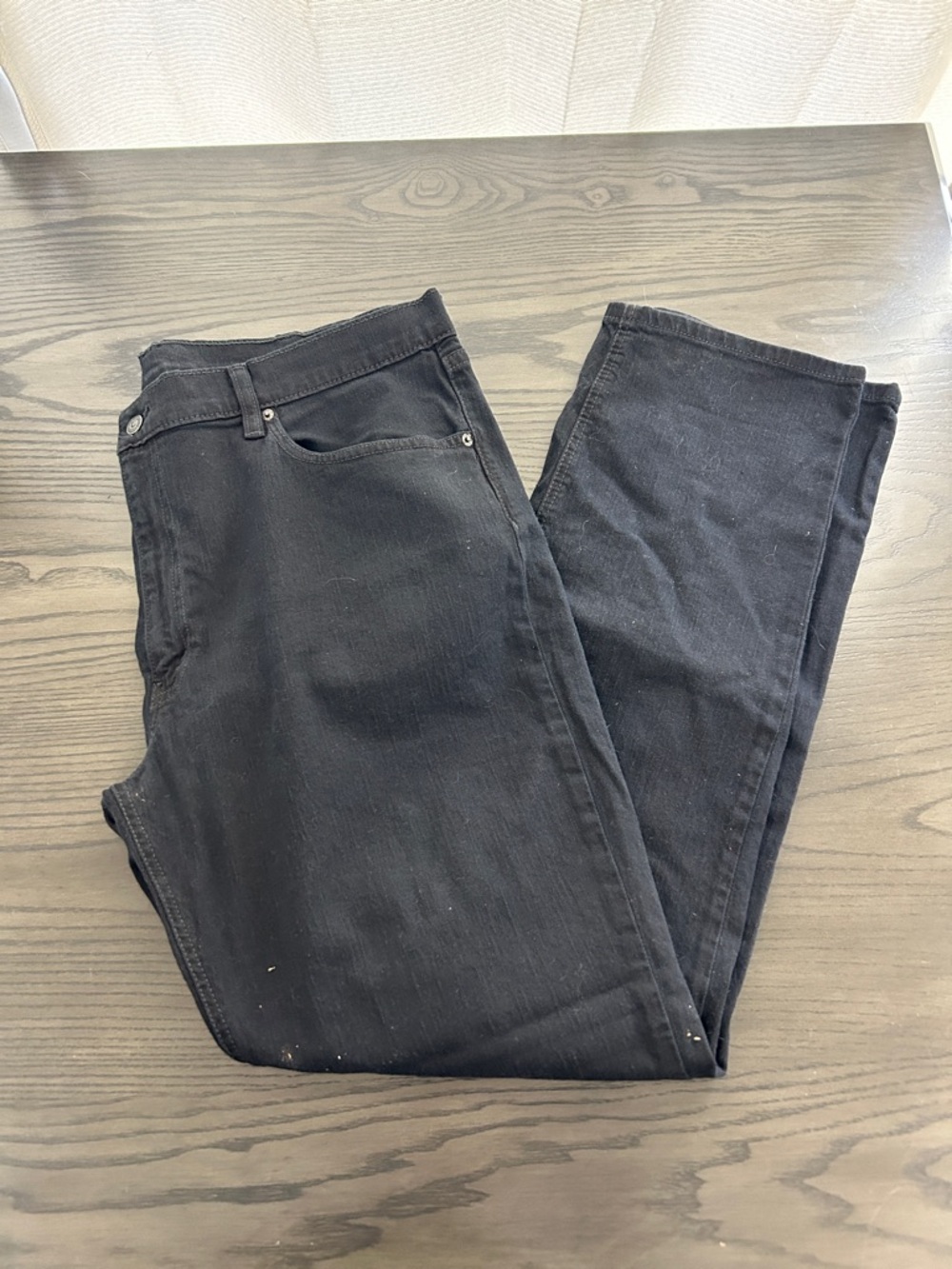 Men's Black Straight Jeans - Classic Straight Fit 38x34